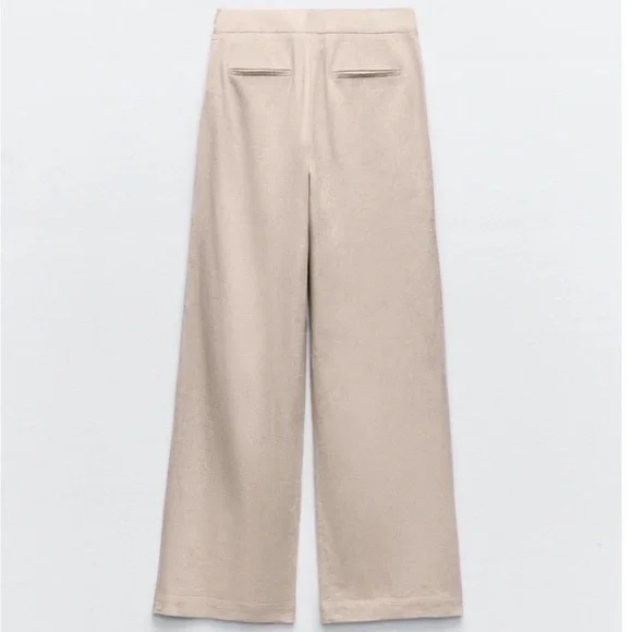 Zara Beige Linen Pants - Picture 2 of 4